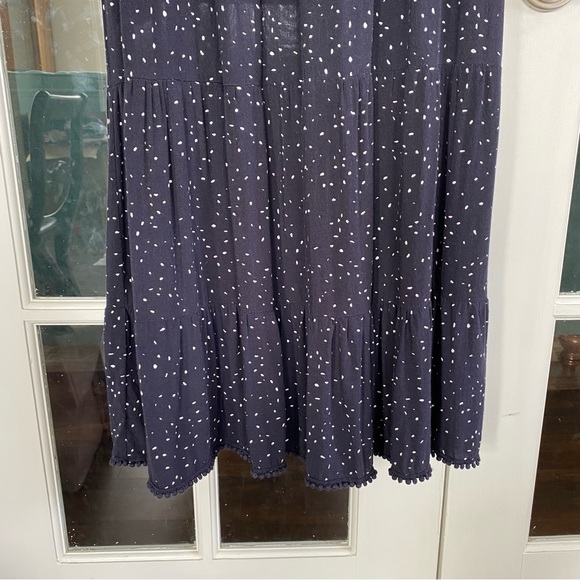 Seraphine Maternity Tiered Maxi Dress Small Navy White Dot - Picture 5 of 16